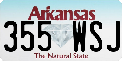 AR license plate 355WSJ