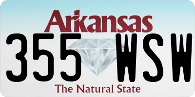 AR license plate 355WSW