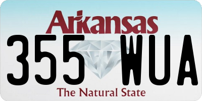 AR license plate 355WUA