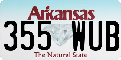 AR license plate 355WUB