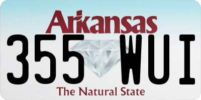 AR license plate 355WUI