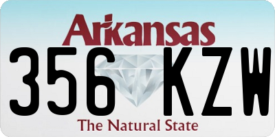 AR license plate 356KZW