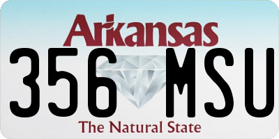 AR license plate 356MSU