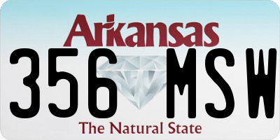 AR license plate 356MSW