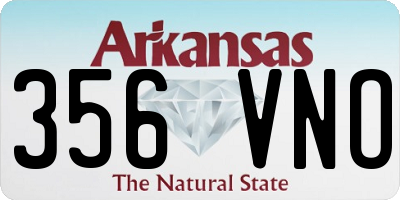 AR license plate 356VNO