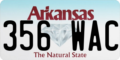AR license plate 356WAC