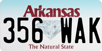 AR license plate 356WAK