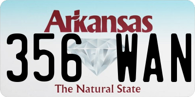 AR license plate 356WAN