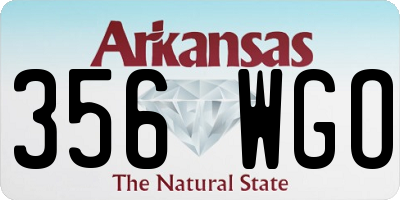 AR license plate 356WGO