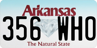AR license plate 356WHO