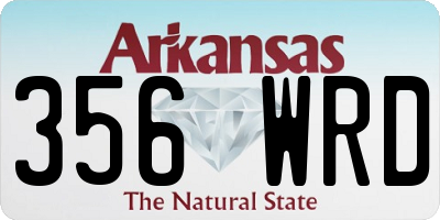 AR license plate 356WRD
