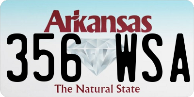AR license plate 356WSA