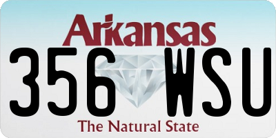 AR license plate 356WSU