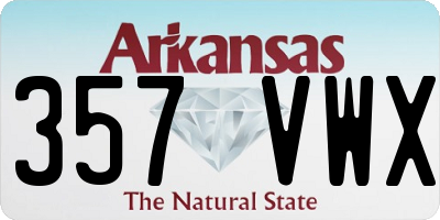 AR license plate 357VWX