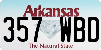 AR license plate 357WBD