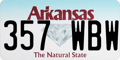 AR license plate 357WBW