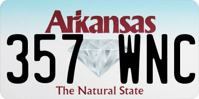 AR license plate 357WNC