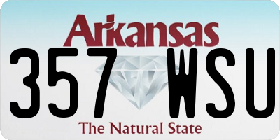 AR license plate 357WSU
