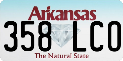 AR license plate 358LCO