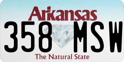 AR license plate 358MSW