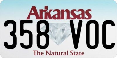 AR license plate 358VOC