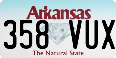 AR license plate 358VUX