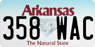 AR license plate 358WAC