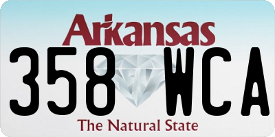 AR license plate 358WCA