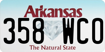 AR license plate 358WCO
