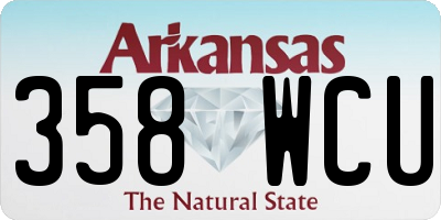 AR license plate 358WCU