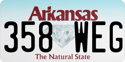 AR license plate 358WEG