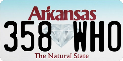 AR license plate 358WHO
