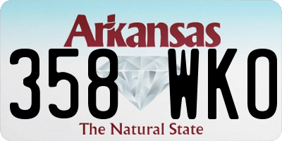 AR license plate 358WKO