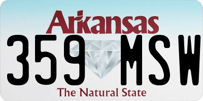 AR license plate 359MSW