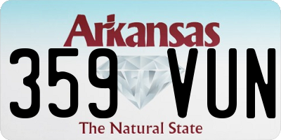 AR license plate 359VUN