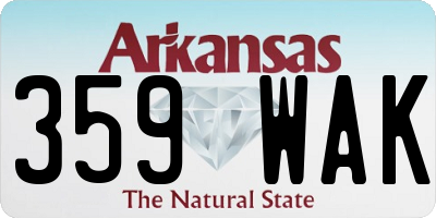 AR license plate 359WAK