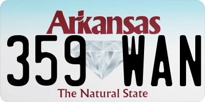 AR license plate 359WAN