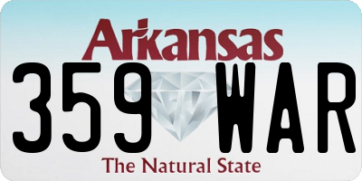 AR license plate 359WAR
