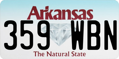 AR license plate 359WBN