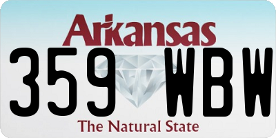 AR license plate 359WBW