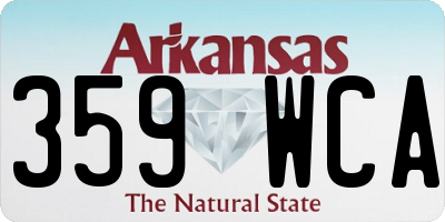 AR license plate 359WCA