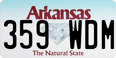AR license plate 359WDM
