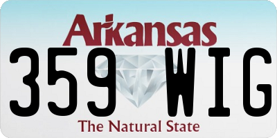 AR license plate 359WIG