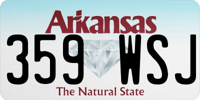 AR license plate 359WSJ
