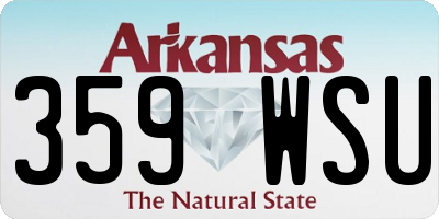 AR license plate 359WSU