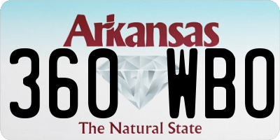 AR license plate 360WBO