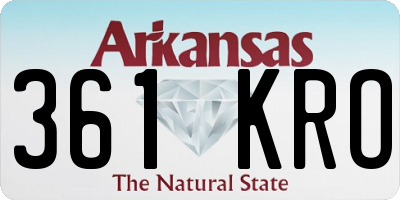 AR license plate 361KRO