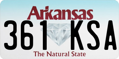 AR license plate 361KSA