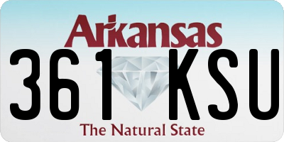 AR license plate 361KSU