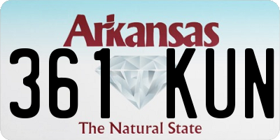 AR license plate 361KUN